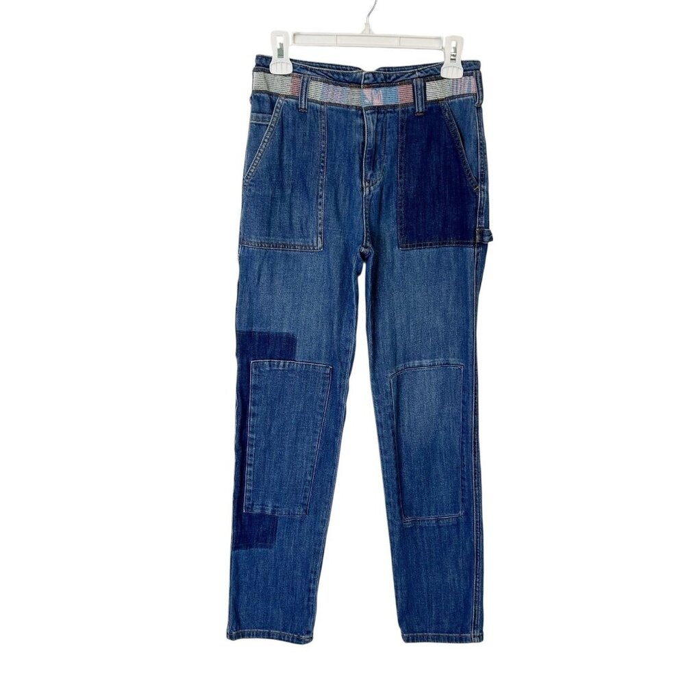 Anthropologie Pilcro Slim Boyfriend Jeans Womens Size 26 Patchwork